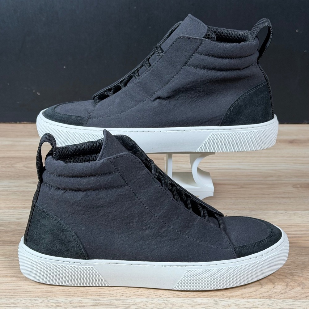 James Perse Solstice Sneakers Womens Size 9 Black White Suede High Top Skate